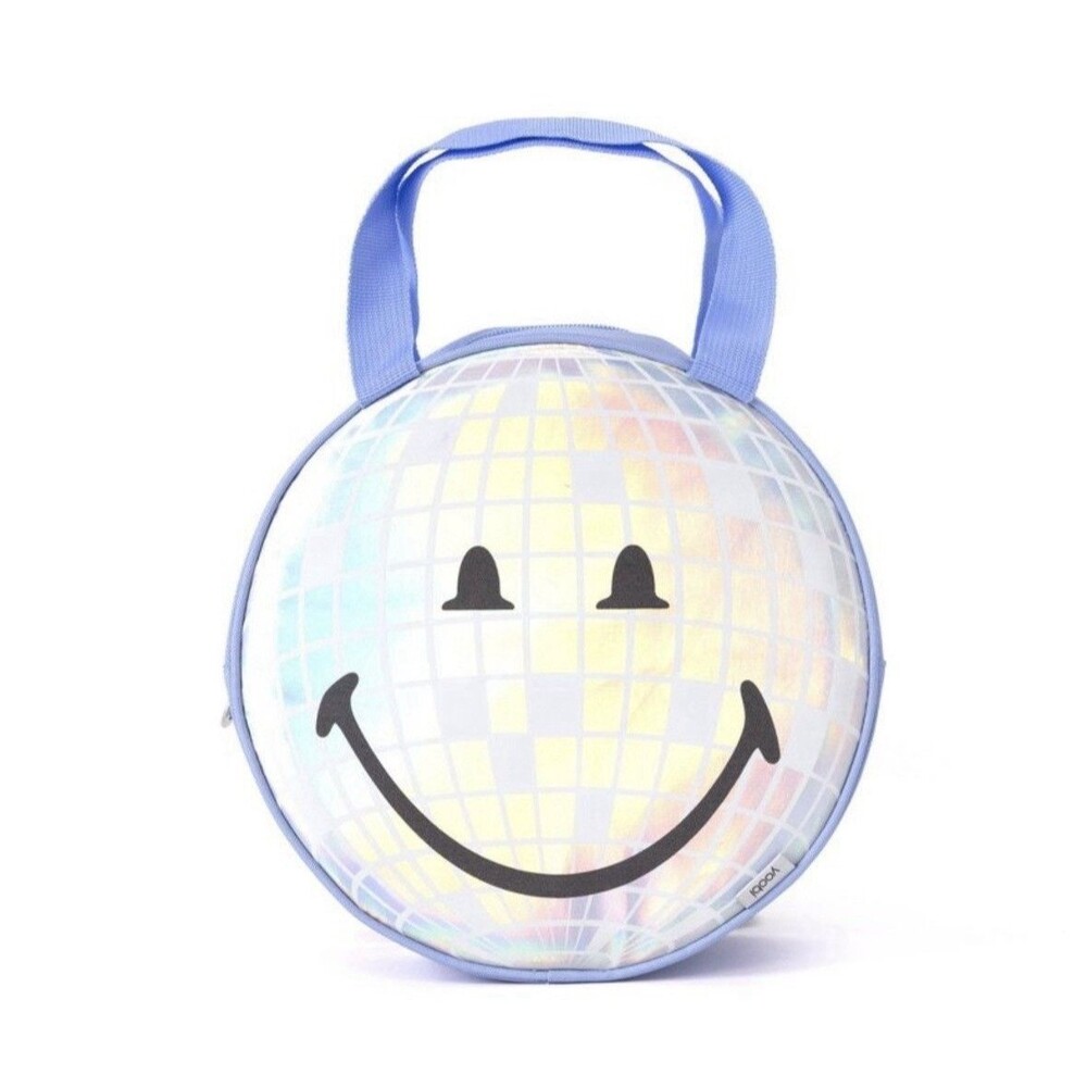 Yoobi Smiley World Round Disco Ball Lunch Tote - Blue